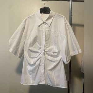 ZARA White Boxy Cotton Top. Size XL